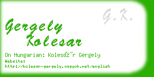 gergely kolesar business card